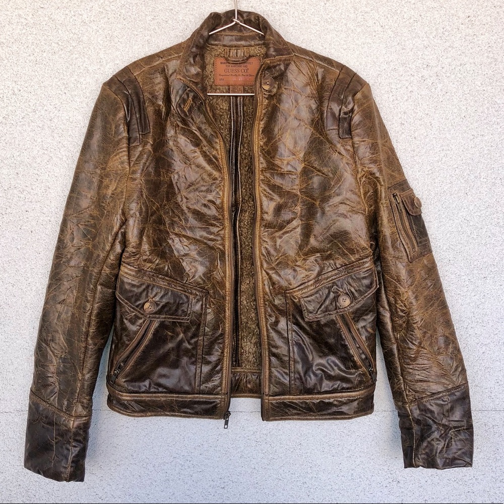 GUESS x MARCIANO | Brown Fur-Lined Blazer Jacket